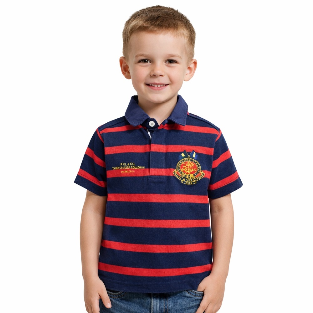 Polo Ralph Lauren Toddler Striped Rugby Polo 4T Crest‎ Logo